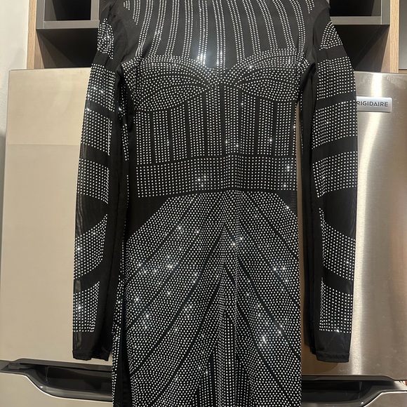Dresses & Skirts - Elegant Black and Silver Studded Dress